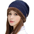Miniatyrbilde 1 av 5: Kvinners tykk varm vinterlue lue slouchy skully strikkeluer, Nav