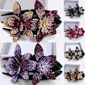 Miniatyrbillede 4 af 4: 2 stk. Kvinde Krystal Rhinestone Hårnål Hårklemmer Hårklo F