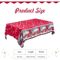 Miniatyrbilde 2 av 5: Juleduk 180 x 150 cm Juleduker Rektangulær Rød Noel Borddekke Spisebordduk, Store Vaskbare Julemiddagsbordløpere for Hageborddekorasjoner