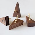 Miniatyrbillede 2 af 5: Nordisk japansk kreativ valnød bøg massivt træ kobber coat H