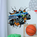 Miniatyrbild 4 av 5: 3D Racing Bil Väggdekaler Bilar Pojkrum Väggdekorationer Barn Sovrum Vardagsrum Lekrum Väggdekor