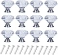 12 Pack Lådknoppar Diamantformad Kristallglas 40mm Stuga