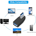 Miniatyrbillede 3 af 5: Sort 4 stk. USB 3.0 til USB 3.0 Adapter 90 graders vinklet han til hun