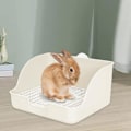 Miniatyrbild 4 av 5: 1 st vit, kanin toalåda/potträning/lätt att installera/rektangulär kisslåda/djurbricka för marsvin