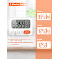 Miniatyrbillede 3 af 5: Multifunktionel digital køkkentimer med urfunktion, hurtig indstilling, 3 lydstyrkeniveauer, magnetisk backup, foldbart stativ