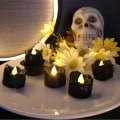 Miniatyrbilde 5 av 5: 12-pakks LED-lys (svart), flammefri telys, flimrende elektriske lys, innendørs og utendørs stemningsdekorasjon for Halloween, bryllup, fester (3) F