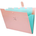 Miniatyrbild 1 av 5: Expanderande Dokumentmapp 5 Fack, A4 Papper Dragspels Dokumentorganisatör (Rosa)