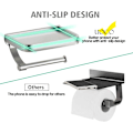 Miniatyrbillede 2 af 5: Sort Toiletpapirholder med Hylde, Rustfrit Aluminium Toi