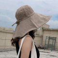 Miniatyrbilde 2 av 5: Khaki farge solhatt for kvinner med bred brem og nakkebeskyttelse A
