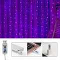 Miniatyrbillede 3 af 5: 9,8ft 300 LED Gardinlys Julelys (Lilla)