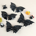 Miniatyrbilde 3 av 5: 4 stk. sorte flaggermus sløyfe barnehårklips Halloween sideklips