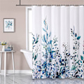 Miniatyrbilde 1 av 4: Blomsterdusjforheng med 12 kroker, vanntett polysilicium dusjforheng, maskinvaskbar, rask