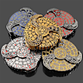 Miniatyrbillede 5 af 5: 7 i 1 Fingertip Gyroskopisk DND Terninger Roulette (Sort og Guld)