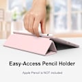 Pikkukuva 3 / 5: Vaaleanpunainen, Suojakotelo iPad10.2/iPad10.5/iPad9/iPadAri3:lle, Ohut ja pehmeä kolmiosainen taitettava jalusta, älykäs kotelo automaattisella lepotilalla/herätyksellä