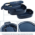 Miniatyrbilde 5 av 5: 2-lags matboks: 1550 ml Bento-boks med 3 rom og bestikk