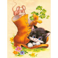 Pikkukuva 1 / 5: 30x40CM Käsintehty 5D Taiteellinen Timanttimaalaus - Boots the Cat, su