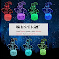 Miniatyrbillede 2 af 6: 3D Illusion LED-lampe, natlys til børn, 16 farver skiftende Tou