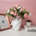 Miniatyrbilde 4 av 5: Hjerteformet vase i harpiks for skrivebord, bord, hylle, bord, stue