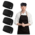 Miniatyrbild 1 av 5: 4 st Unisex Kockmössor Justerbara Köksmatlagningshattar med Andningsbar Mesh-topp Matlagningshattar med Elastisk One Size Passform M