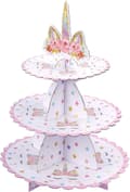 (30*35cm) Enhjørning Cupcake Stativ 3 Tier Papp Cupcake Stativ fo