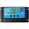 Miniatyrbillede 1 af 5: Solcellepanel-laderegulator, 12V/24V, 30A, LCD-display, dobbelt USB