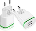 USB-väggladdare, 2-pack 2.1A 5V 2-portars universell nätadapter