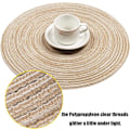 Pikkukuva 4 / 5: Pyöreät puuvillalankapunotut tabletit, 6 kpl, 38 x 38 cm (Beige), pestävät pyöreät tabletit, H