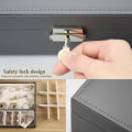 Miniatyrbillede 3 af 5: Kvinde Læder Smykkeæske Original Rektangulær Læder Smykker