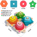 Miniatyrbillede 3 af 5: Stablelegetøj til småbørn 1-3 år, Montessori form sortering