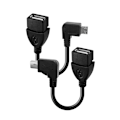 Miniatyrbillede 1 af 3: Sæt med adapterkabler til Android-tablets - Vinklet Micro USB OTG