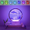 Miniatyrbillede 1 af 5: 3D Flydende Sand Kreativ Kunst Flydende Bordlampe, RGB Farve Chan