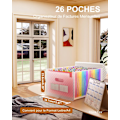 Miniatyrbild 2 av 5: (Vit) 25 Fickor A4 Plast Dokumentförvaring Expanderbar Arkiv Accordion Organizer