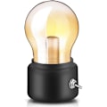 Pikkukuva 1 / 5: Retro Yöpöytälamppu Pallo(Musta), USB Ladattava LED Yövalo