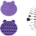 Miniatyrbild 4 av 5: (Violet et Vert)2 en 1 Outil de Nettoyage Maquillage Brosse 2 Pi