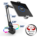 Miniatyrbilde 3 av 5: Hvit nettbrettstativ, robust aluminiumsarmklemme for iPad-smarttelefon