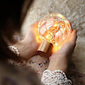Miniatyrbillede 2 af 5: Log Star Light, Usb Plug-in Natlampe, Soveværelse Sengebord Atm
