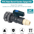 Miniatyrbillede 4 af 5: PVC Vandtank Slangetilslutning 3/4 Tomme PVC Regnvandstønde Hane med B