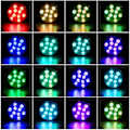 Miniatyrbillede 2 af 5: LED-lys, flerfarvet RGB 10-LED-lys, vandtæt undervands-Li