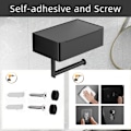 Miniatyrbillede 4 af 6: Toiletpapirholder, Mat Sort Servietboks, Opbevaringsboks, Stainle