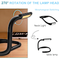 Miniatyrbilde 4 av 6: LED-halsleselampe, sengelampe, justerbar lysstyrke