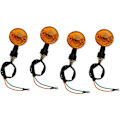 Miniatyrbillede 1 af 3: Motorcykel Blinklys Indikator Lampe 12V Universel Rund Form Amber Farve Sæt af 4stk