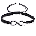 Miniatyrbillede 1 af 5: Uendelighed Armbånd til Kvinder, Håndlavet Sort Tov Flettet Armbånd