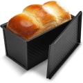 Miniatyrbillede 1 af 5: Sort brødform med låg, 1 lb dejkapacitet non-stick bageform