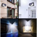 Miniatyrbild 2 av 5: 4-pack solcellslampor för utomhusbruk 100 LED solcellsladdningsbar vägglampa fyrsidig belysningskropp ljussensor