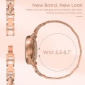 Miniatyrbilde 4 av 5: Armbånd til Galaxy Watch 5 5 Pro, Galaxy Watch 4 40mm 44mm/Watch 4 Classic 42mm/Active 2/Watch 3, Armbånd med Rhinestone Butterfly Shape for Smartwatch 20mm, Rose Gold