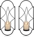 Set med 2 (svart) Tealight-hållare Ljusstake Väggmonterad Meta