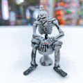 Miniatyrbillede 5 af 5: Skull Keychain Pendant Halloween Siddende WC Spøgelse Nøglering Spøgelse