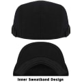 Miniatyrbild 3 av 5: Herrar Justerbar Flat Top Beret (Svart)