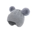 Miniatyrbillede 2 af 5: Børns strikkede hue fleece varm babyhue (grå)