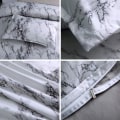 Miniatyrbilde 5 av 5: Hvit Marmor Mønster Dynetrekk, 3 Deler Mikrofiber Sengetøy